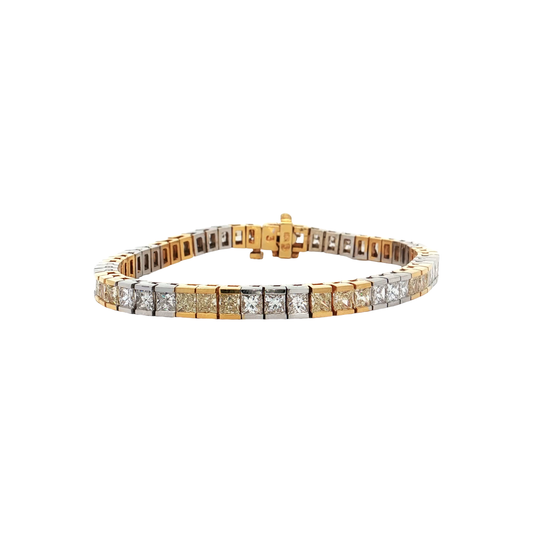 White & Yellow Gold Diamond Tennis Bracelet