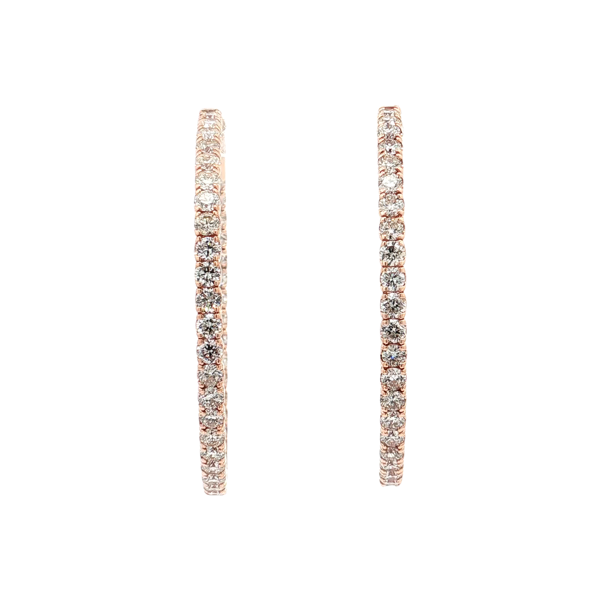 Rose Gold Diamond Hoops