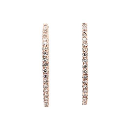 Rose Gold Diamond Hoops