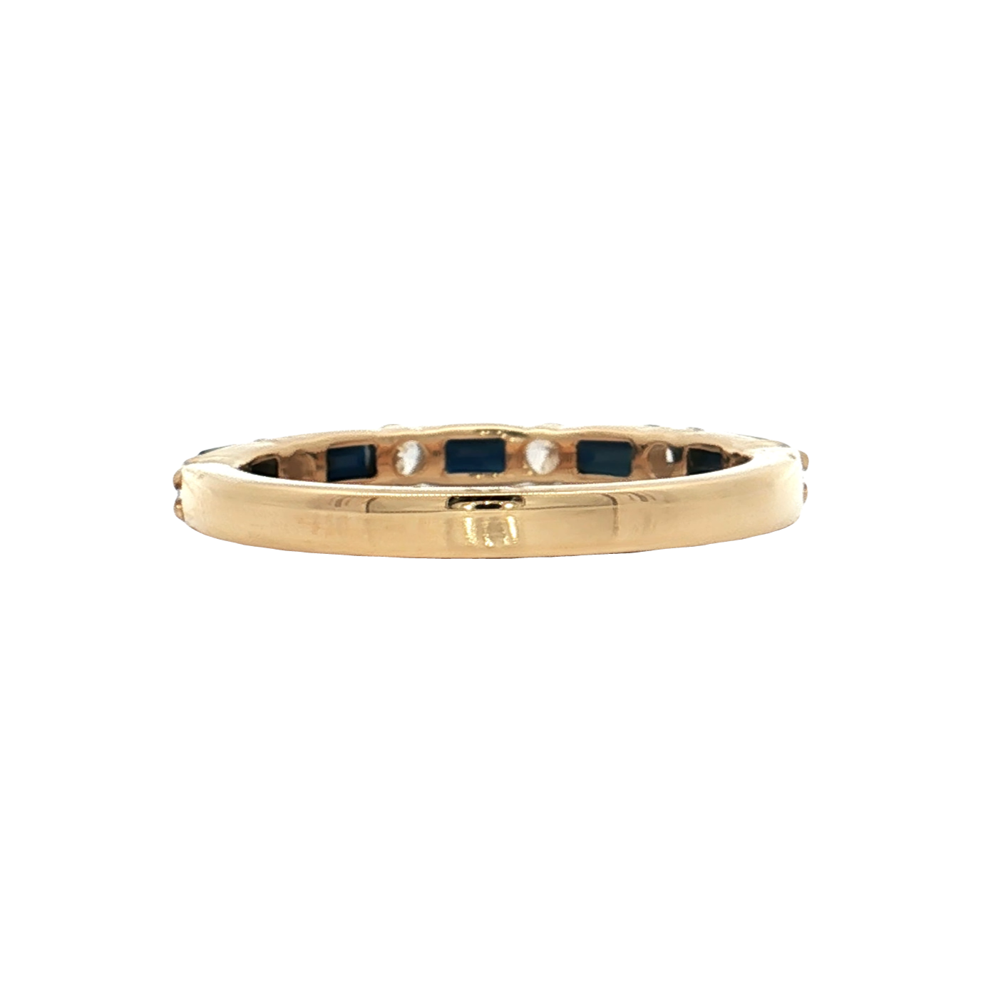 Yellow Gold Sapphire & Diamond Wedding Band