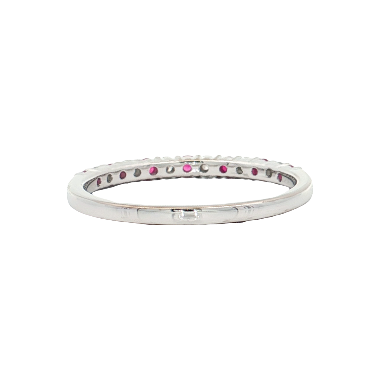 White Gold Ruby & Diamond Band
