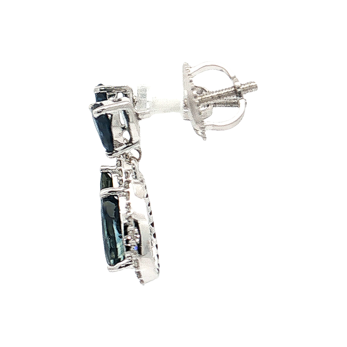 White Gold Sapphire & Diamond Earrings