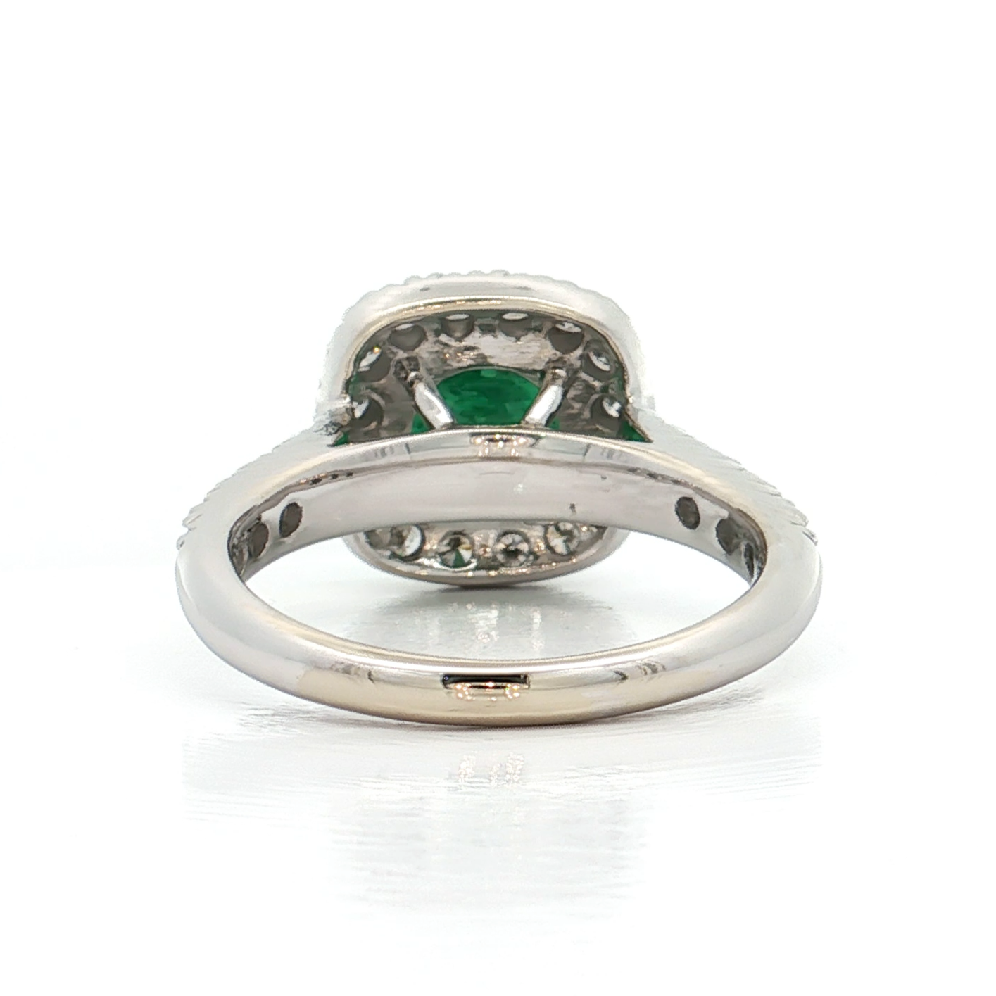 White Gold Emerald & Diamond Ring