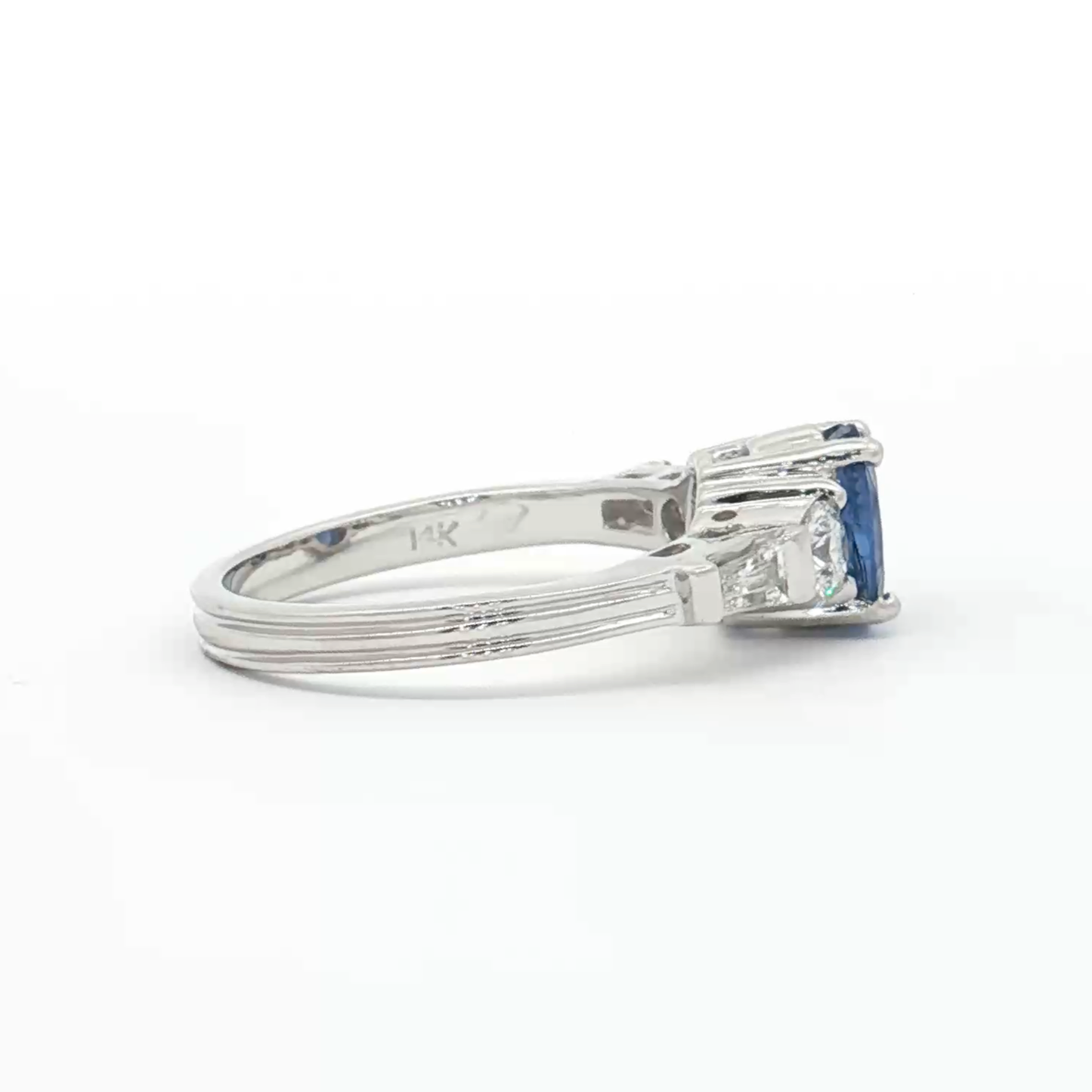 White Gold Sapphire & Diamond Ring
