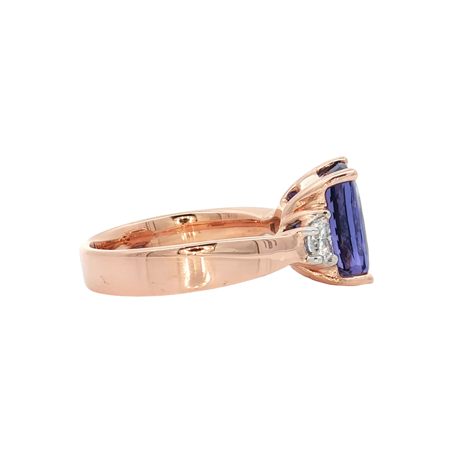 Rose Gold Tanzanite & Diamond Ring