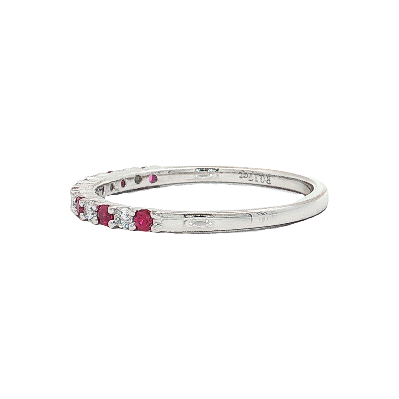 White Gold Ruby & Diamond Band