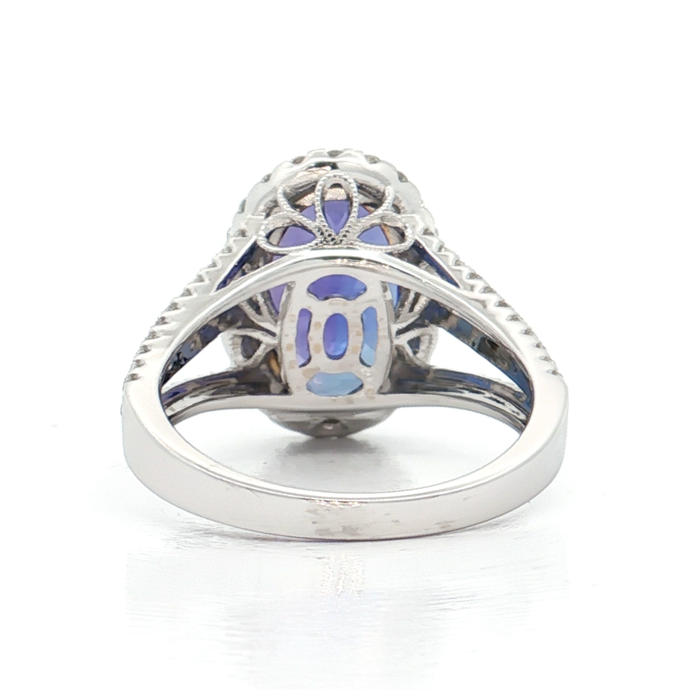 White Gold Tanzanite & Diamond Ring