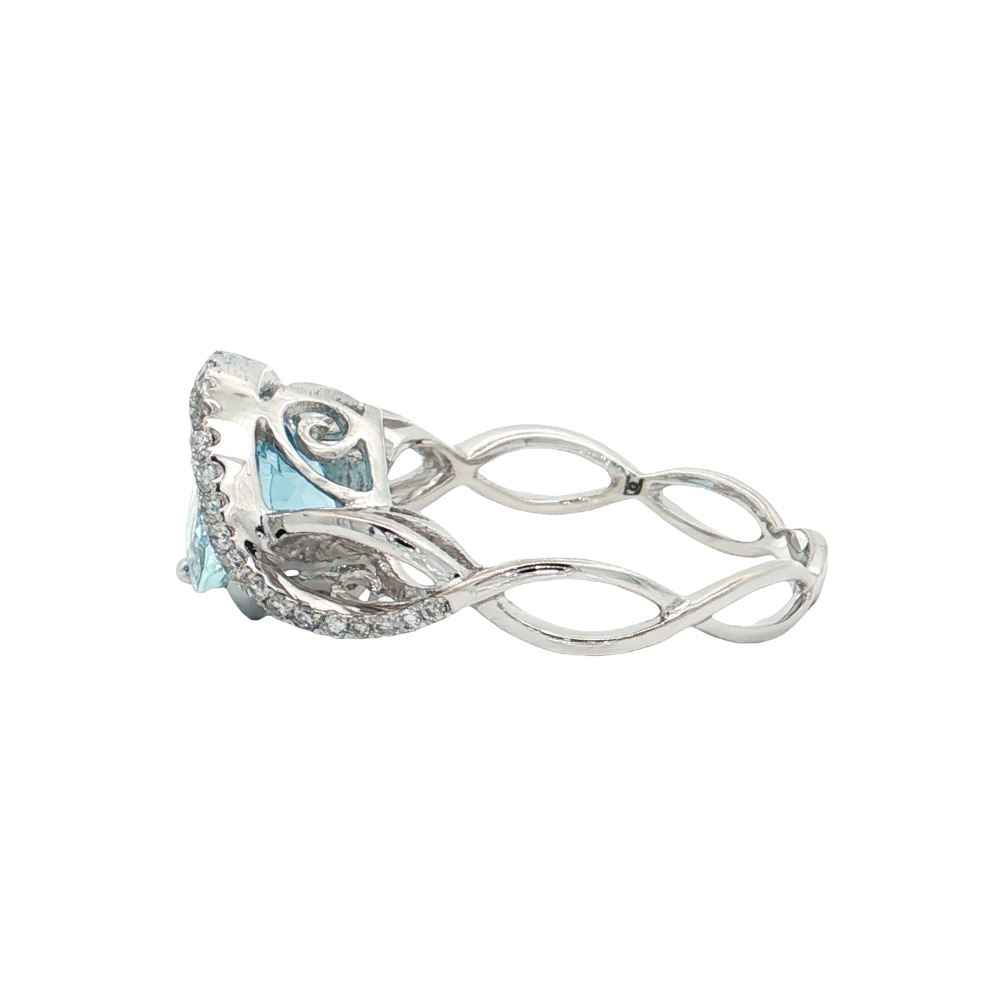 White Gold Aquamarine & Diamond Ring