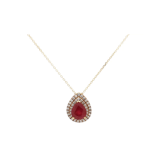 Yellow Gold Ruby & Diamond Necklace