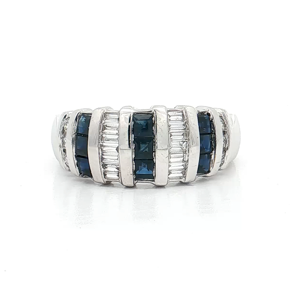 White Gold Sapphire & Diamond Band