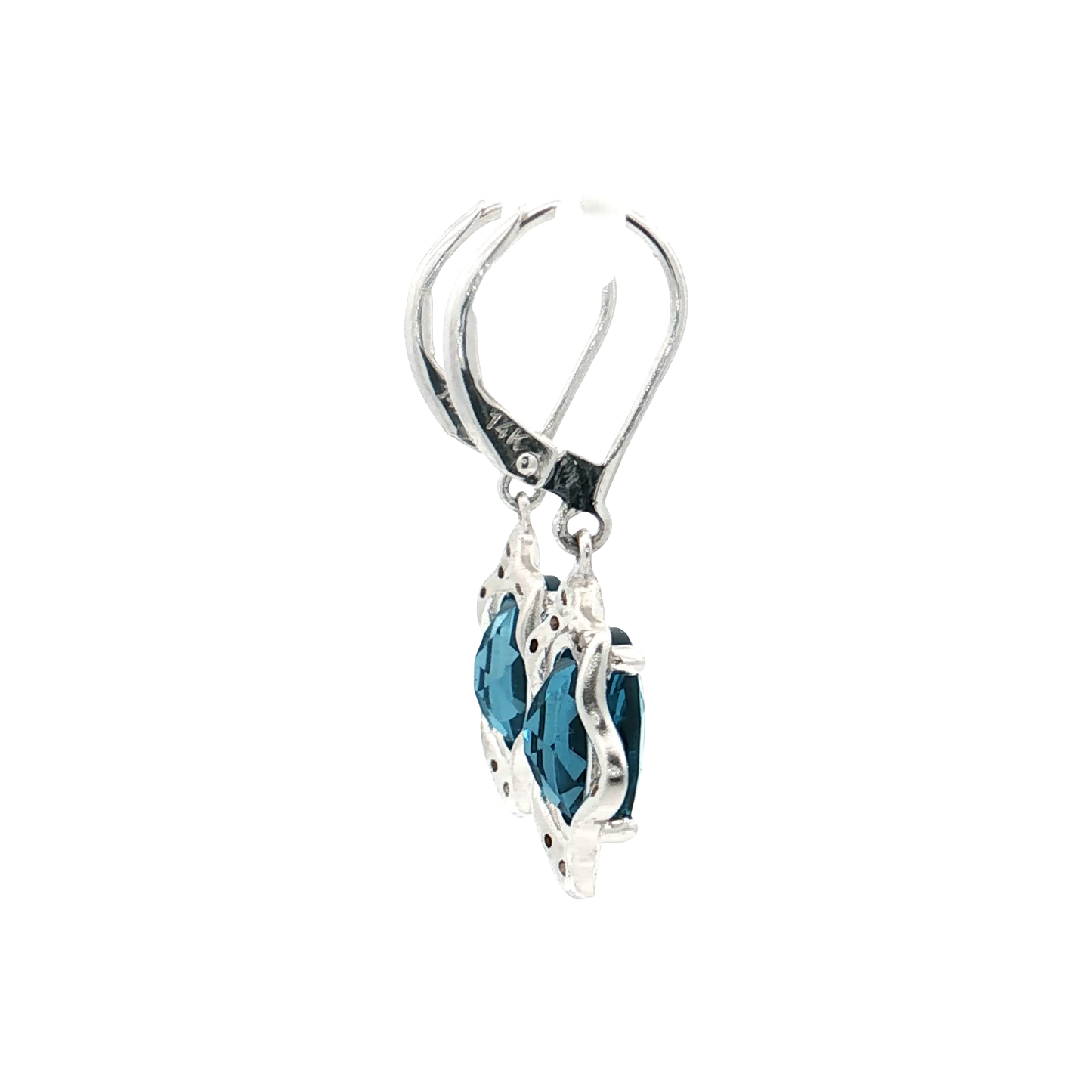White Gold Topaz & Diamond Earrings