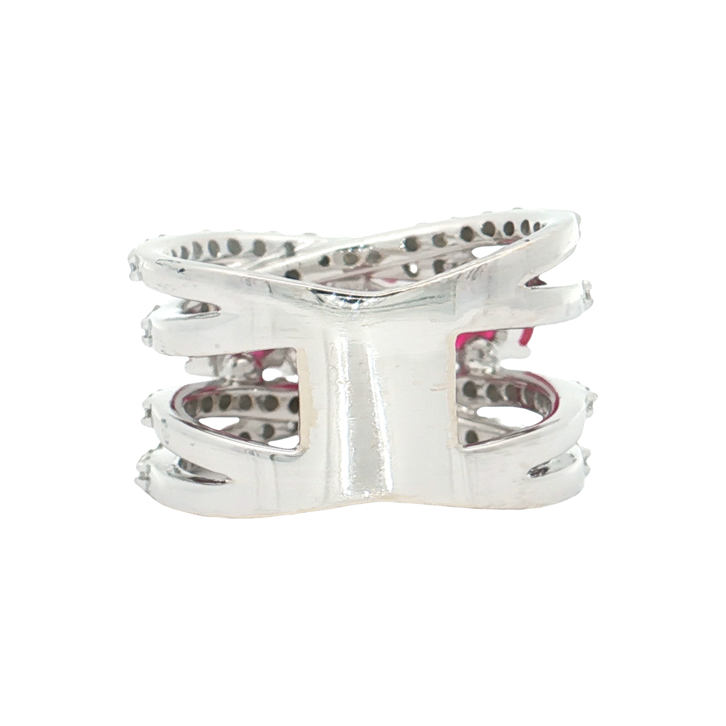 White Gold Ruby & Diamond Band d