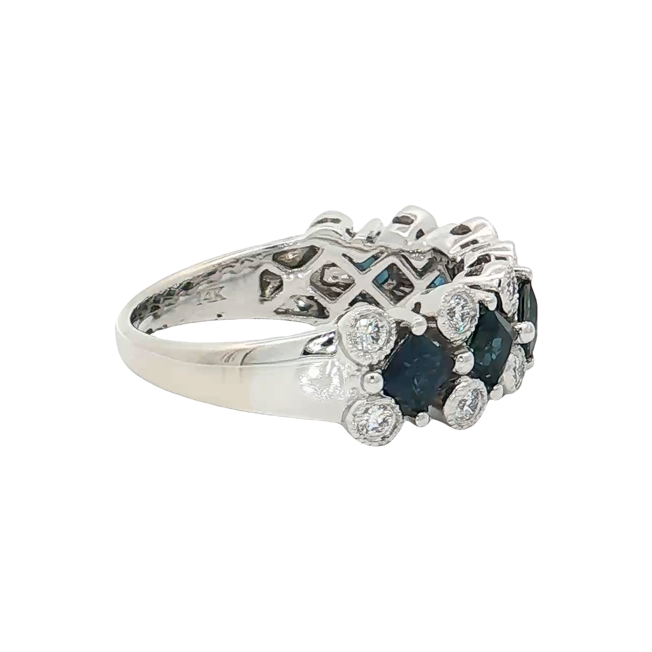 White Gold Sapphire & Diamond Band