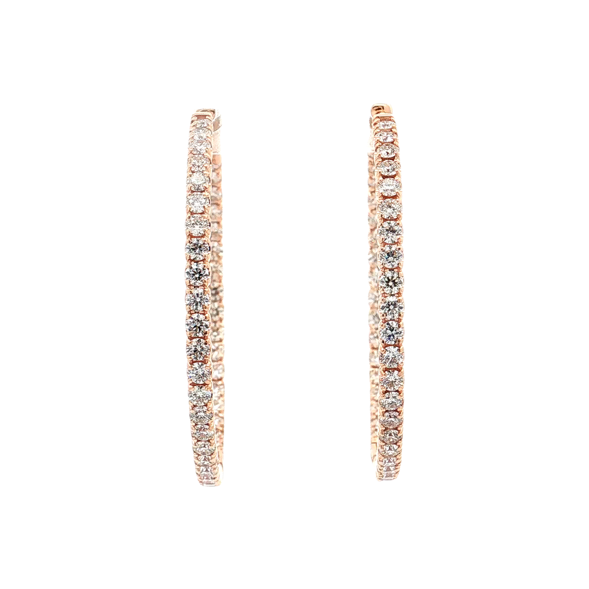 Rose Gold Diamond Hoops