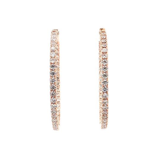 Rose Gold Diamond Hoops