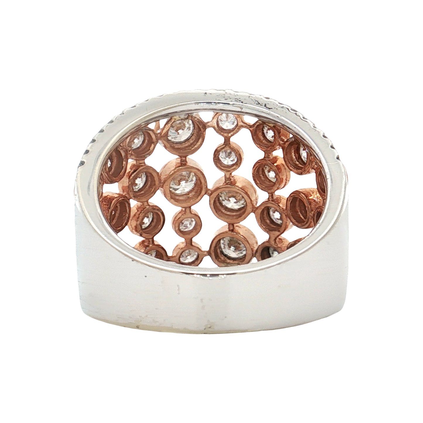 White & Rose Gold Diamond Fashion Ring
