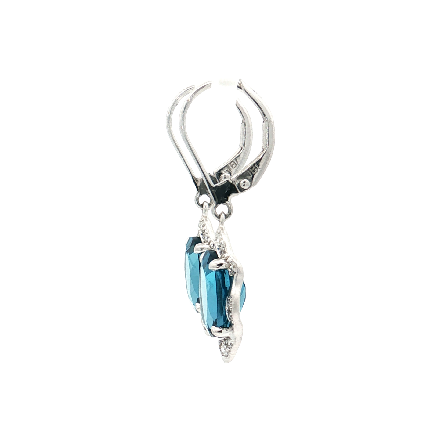 White Gold Topaz & Diamond Earrings