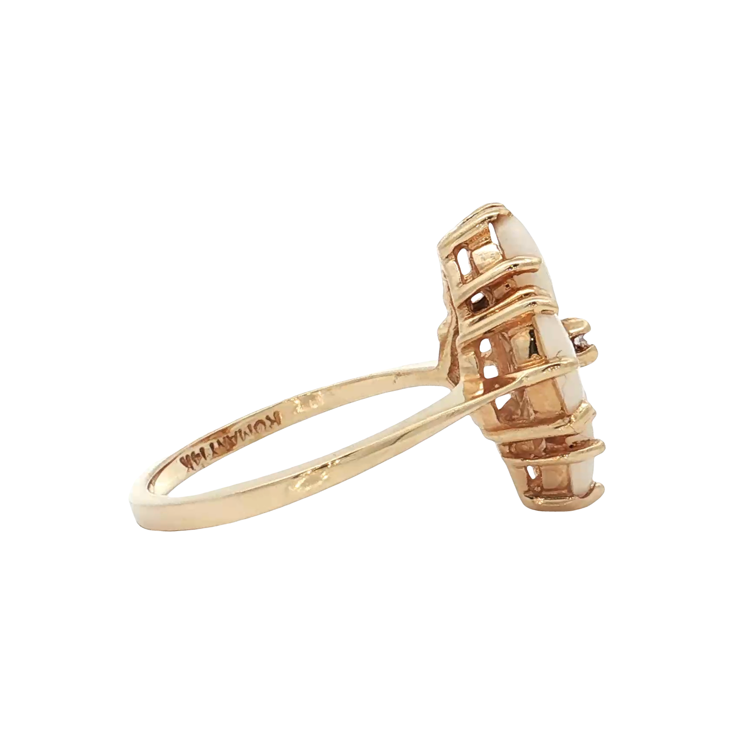 Yellow Gold Opal & Diamond Ring