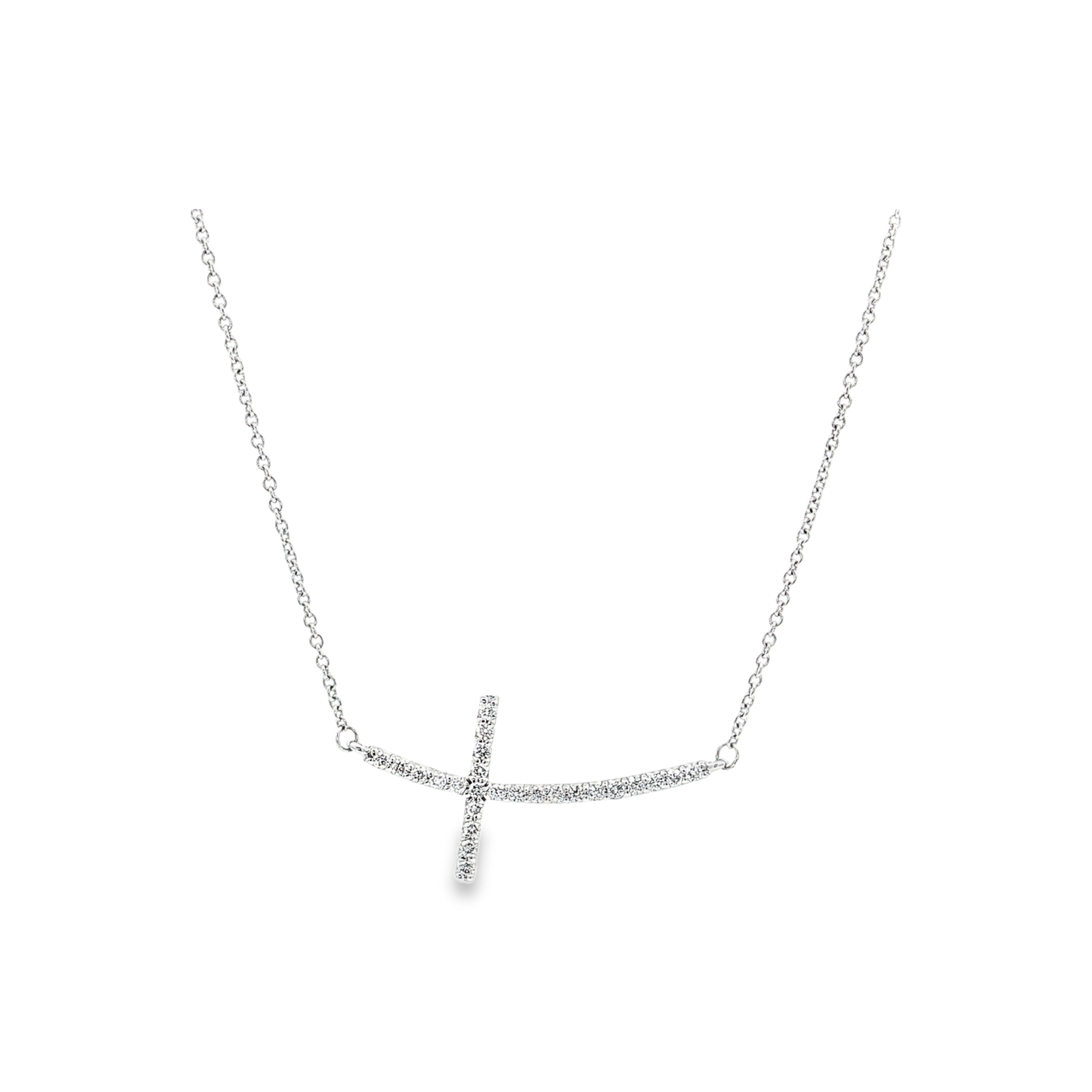 White Gold Diamond Cross