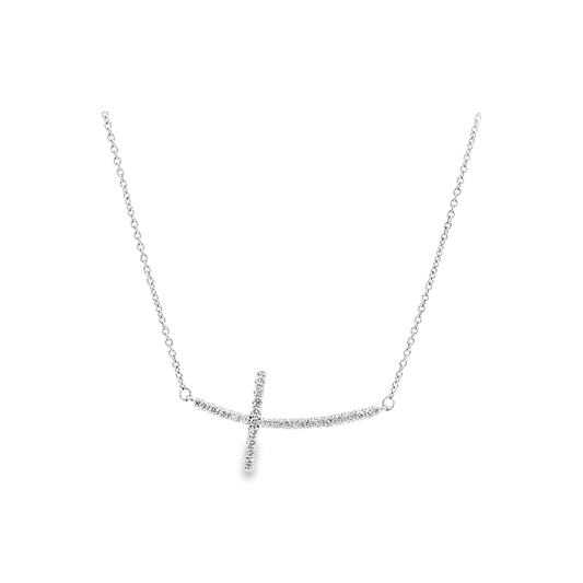 White Gold Diamond Cross