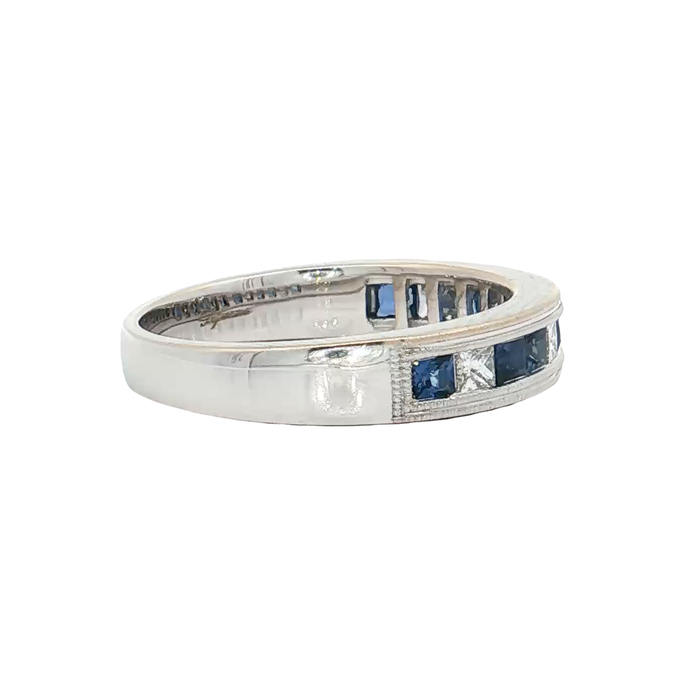 White Gold Sapphire & Diamond Band