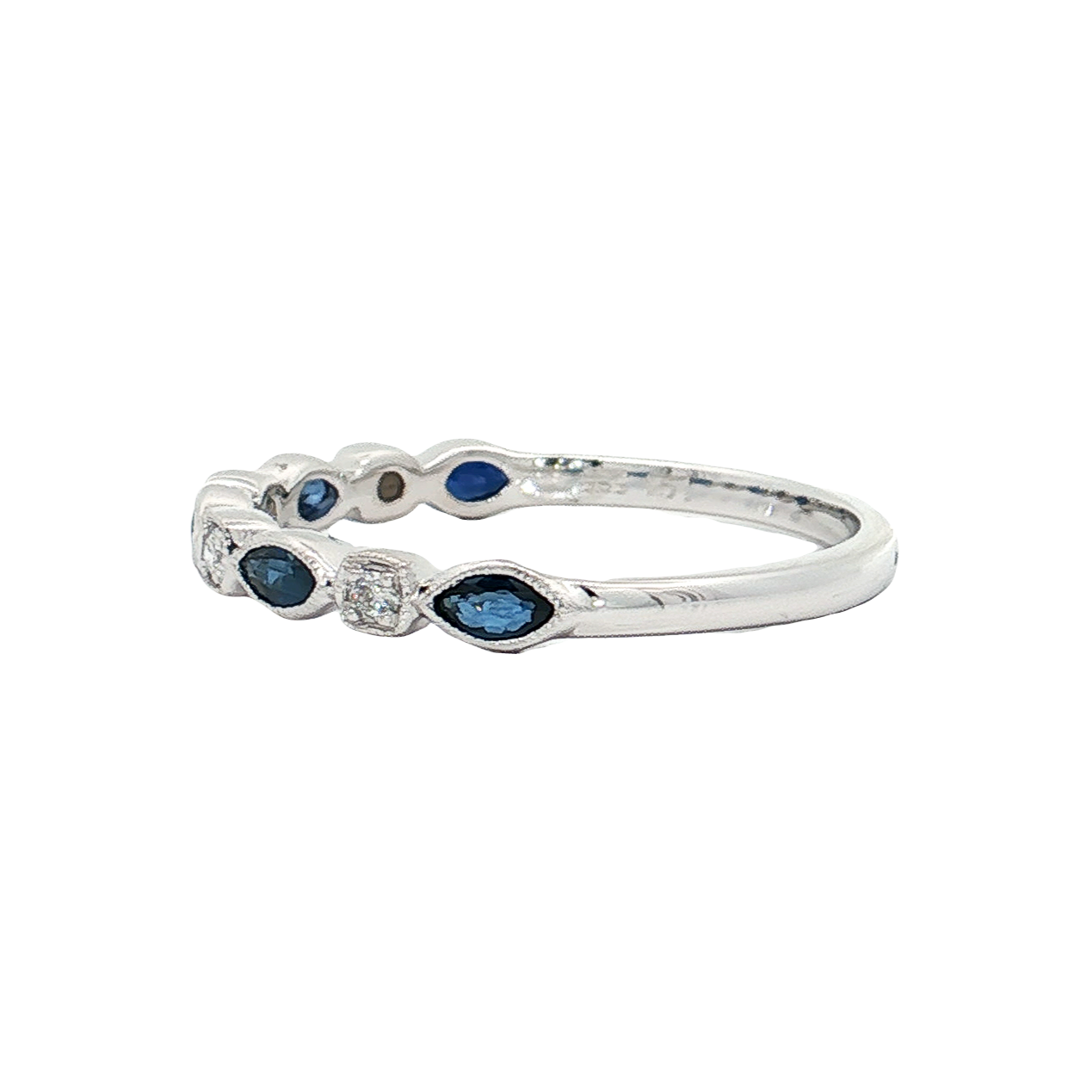 White Gold Sapphire & Diamond Band