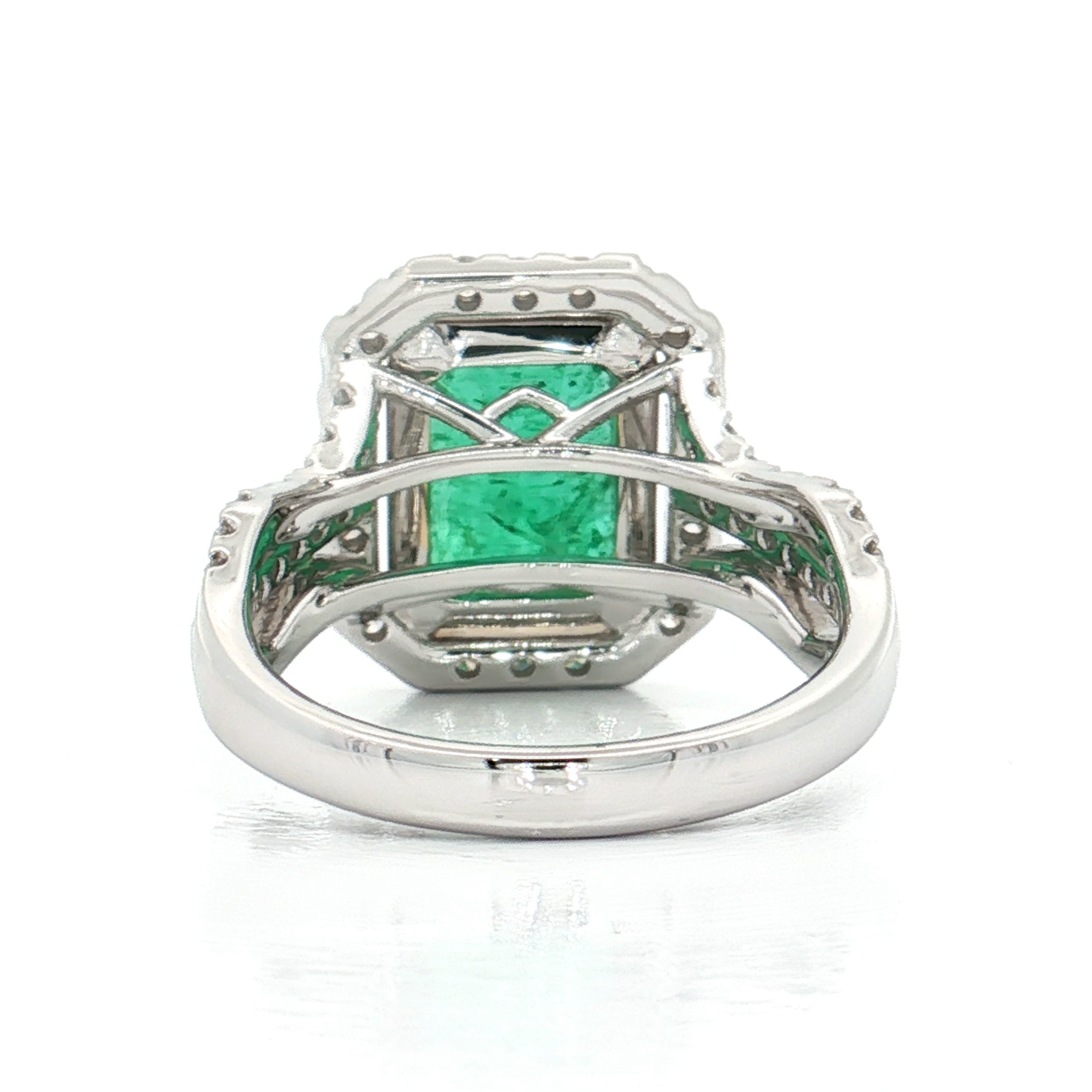 Platinum Emerald & Diamond Ring
