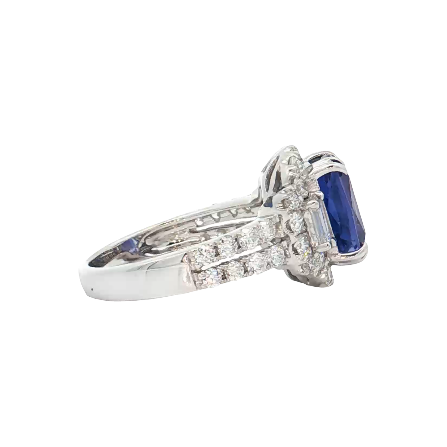 White Gold Tanzanite & Diamond Ring