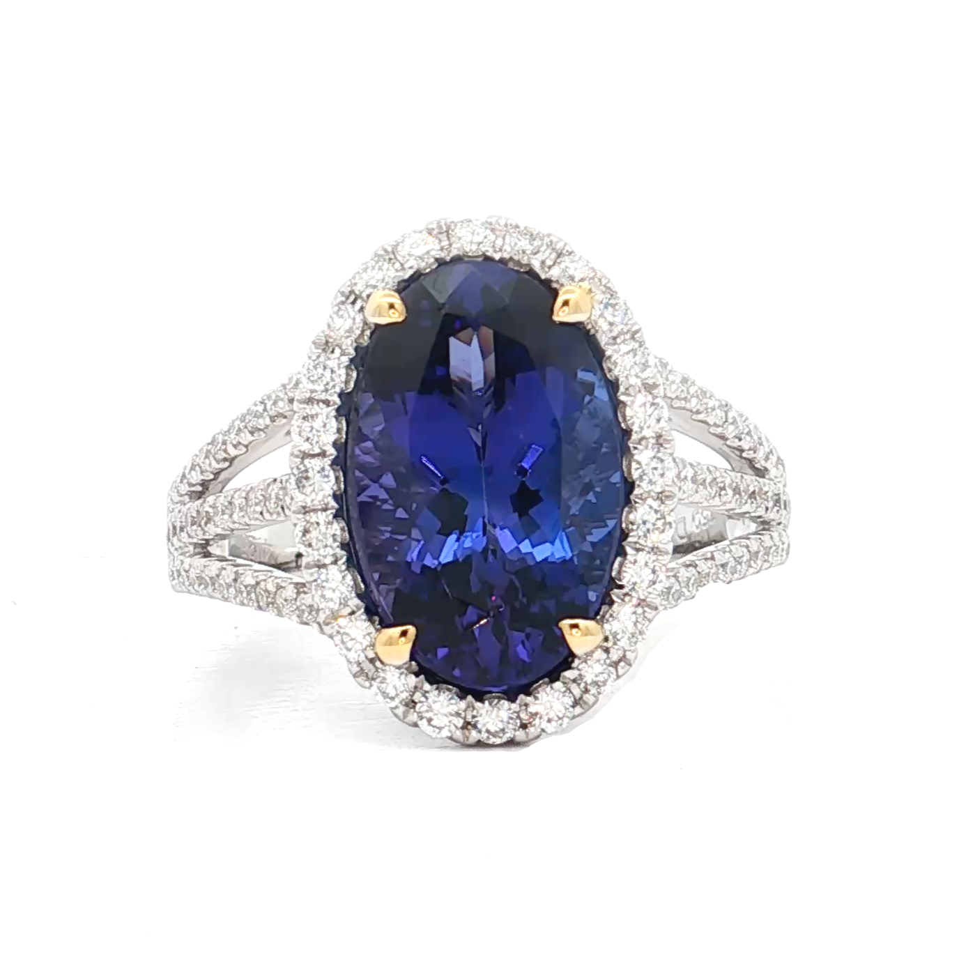 White Gold Tanzanite & Diamond Ring