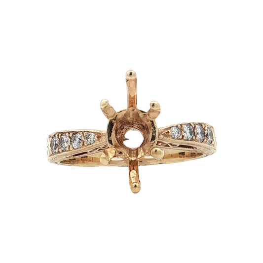 Yellow Gold Diamond Bridal Setting