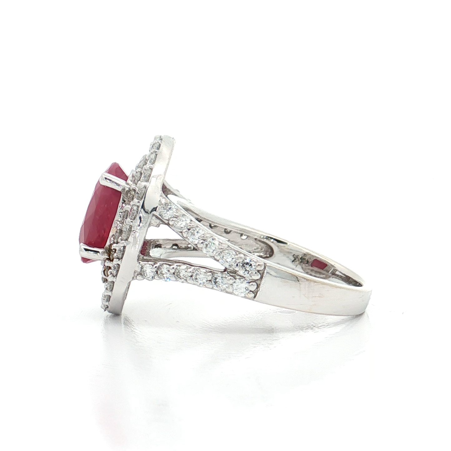 White Gold Ruby & Diamond Ring