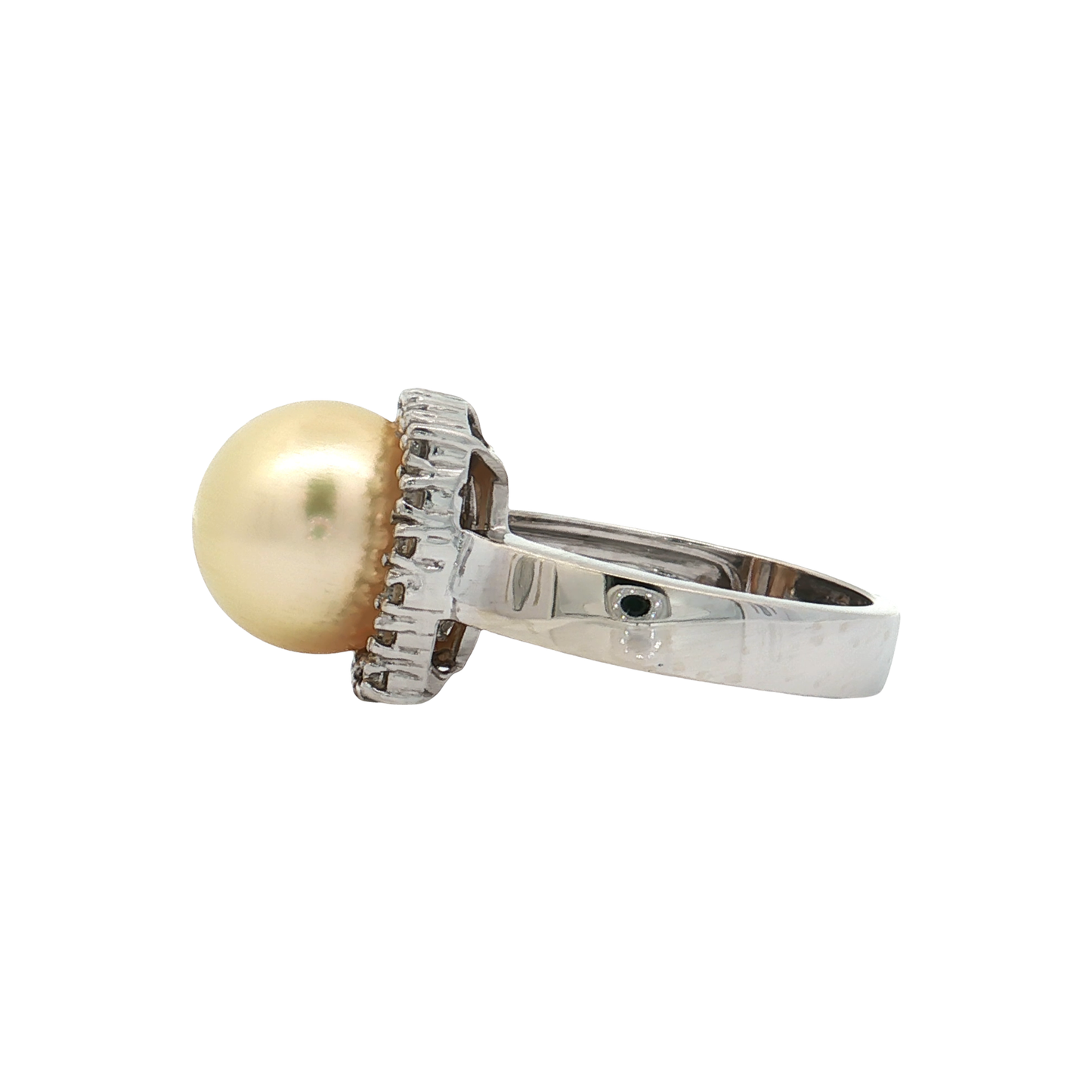 White Gold Pearl & Diamond Ring