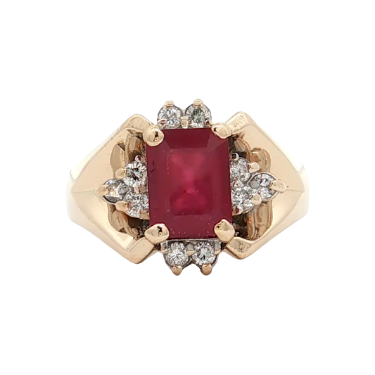 Yellow Gold Ruby & Diamond Ringd