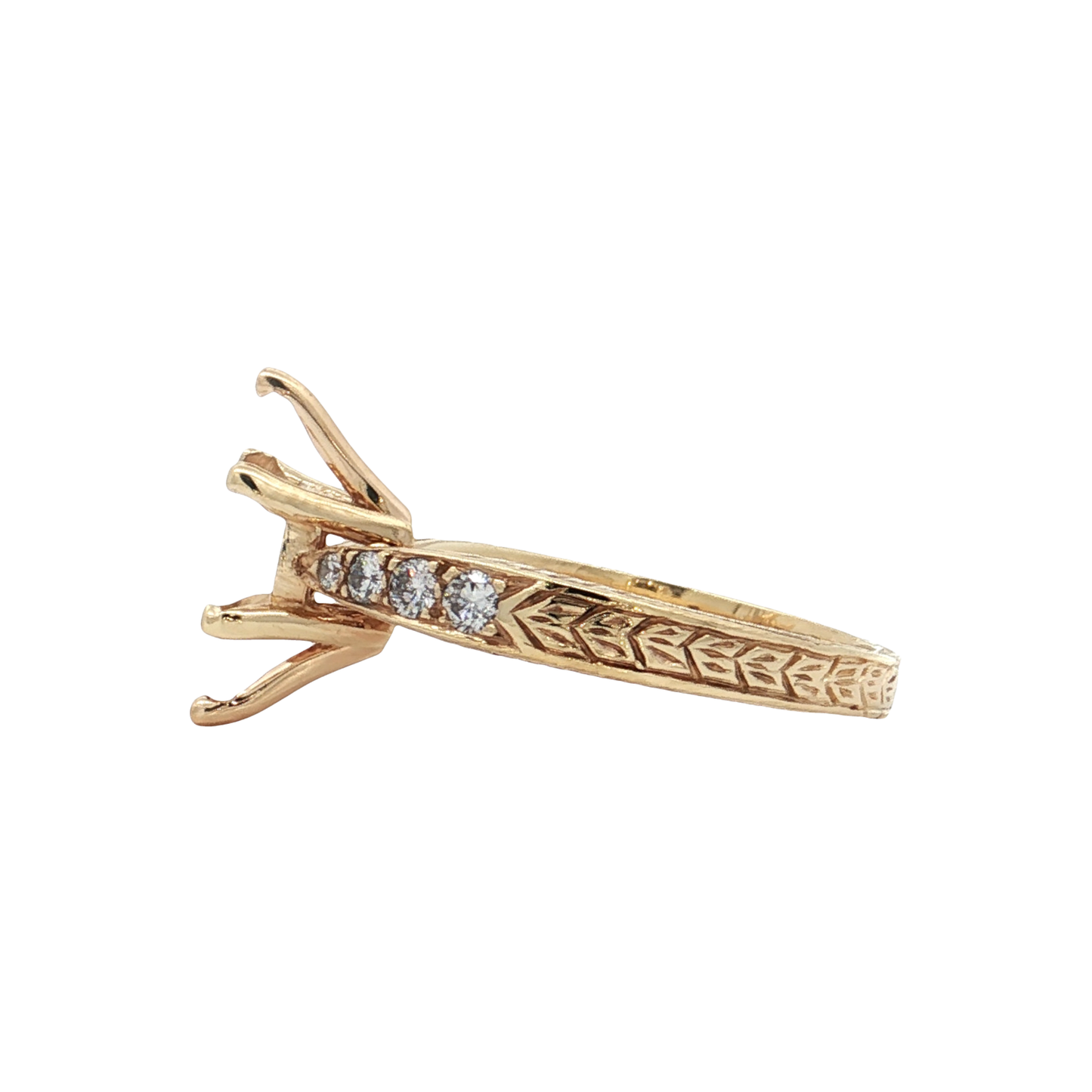Yellow Gold Diamond Bridal Setting