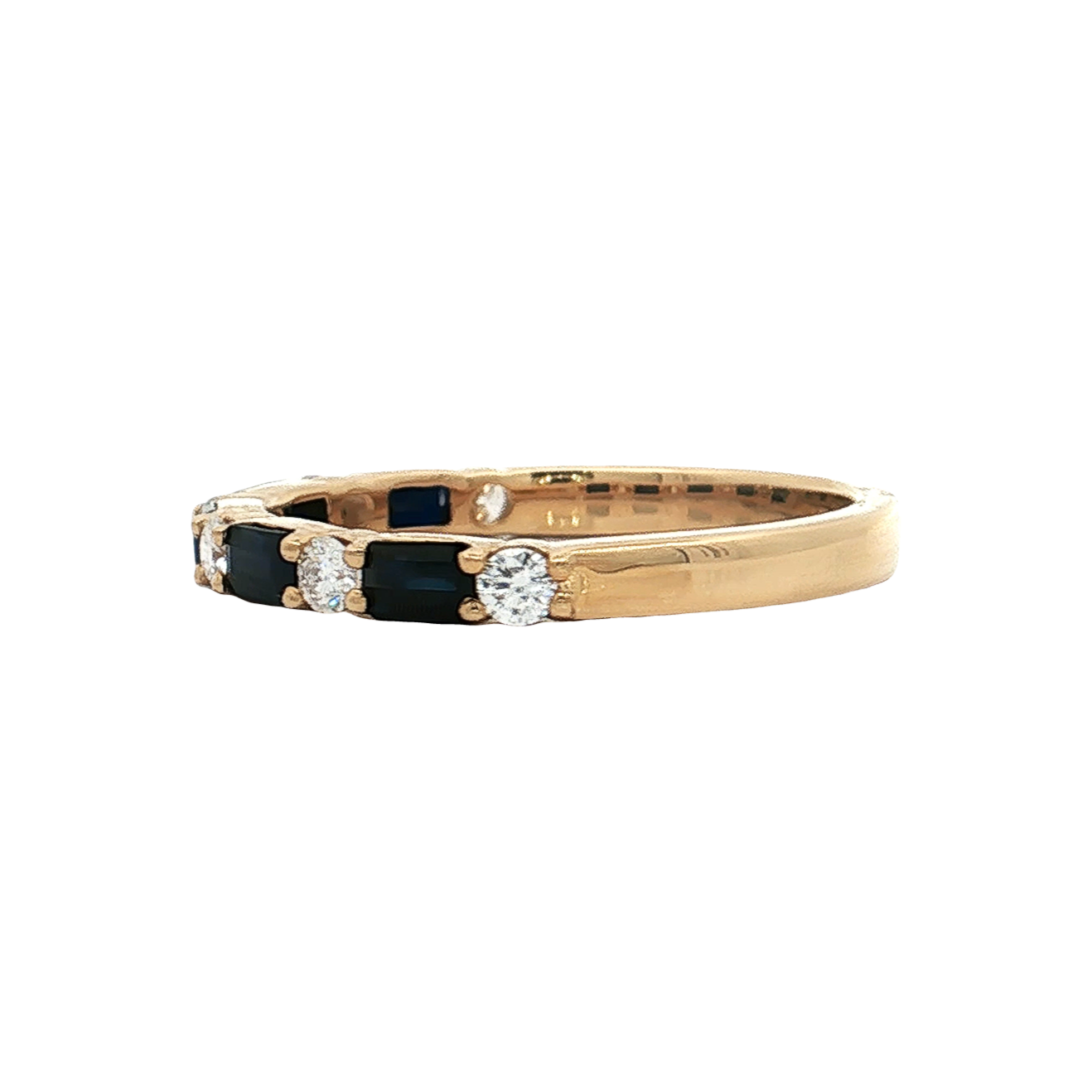 Yellow Gold Sapphire & Diamond Wedding Band