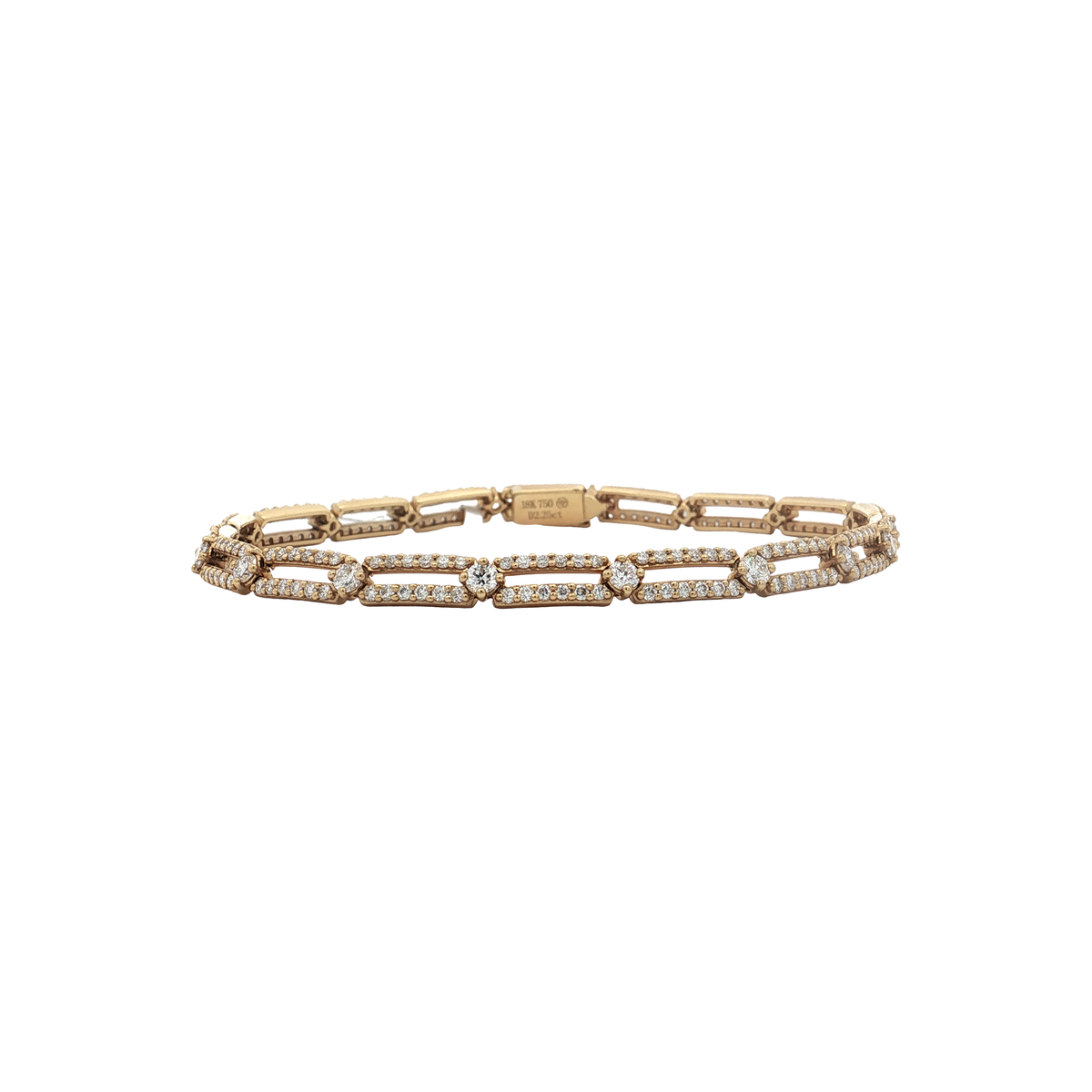 2 1/4 ctw Yellow Gold Diamond Tennis Bracelet