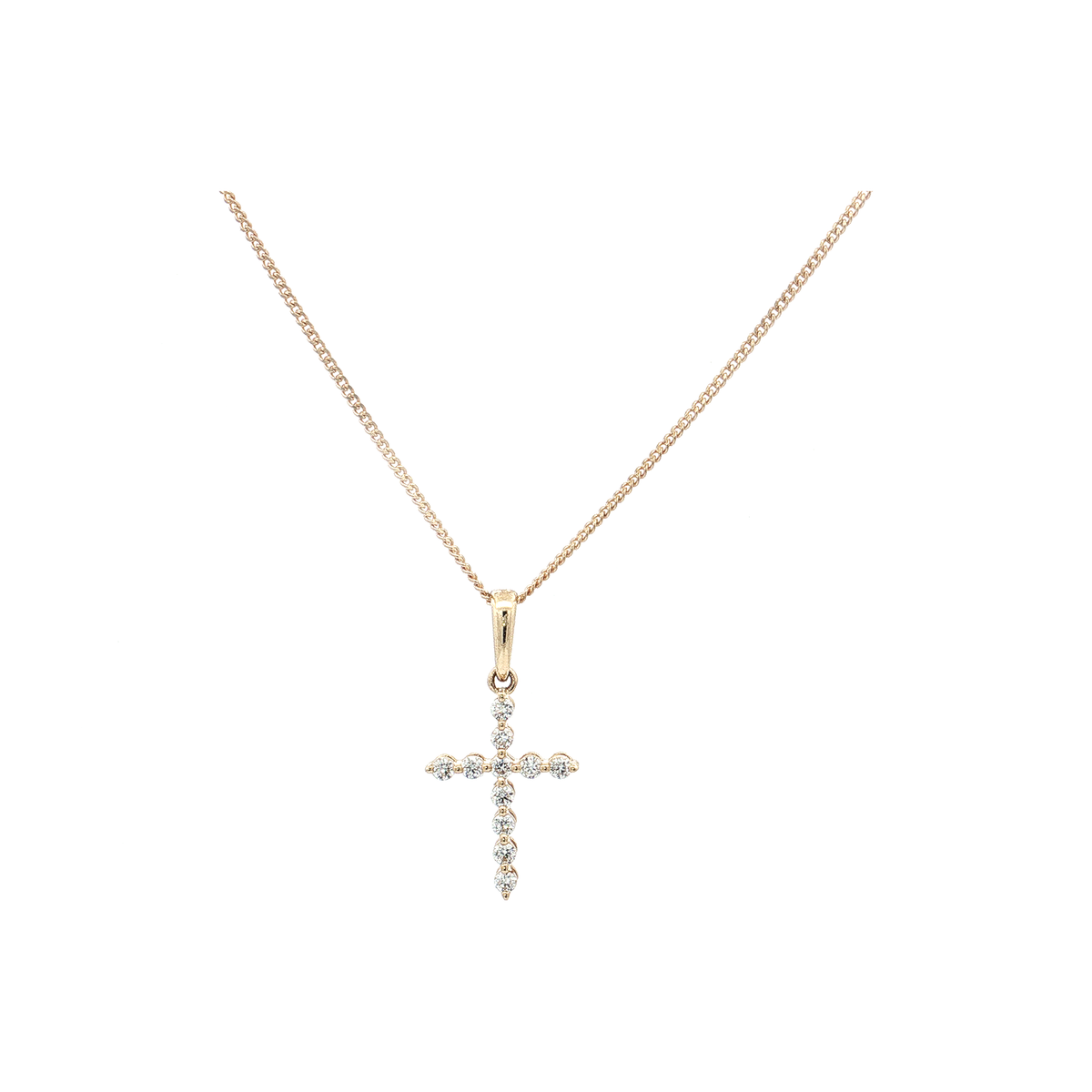 1/6 ctw Yellow Gold Diamond Cross