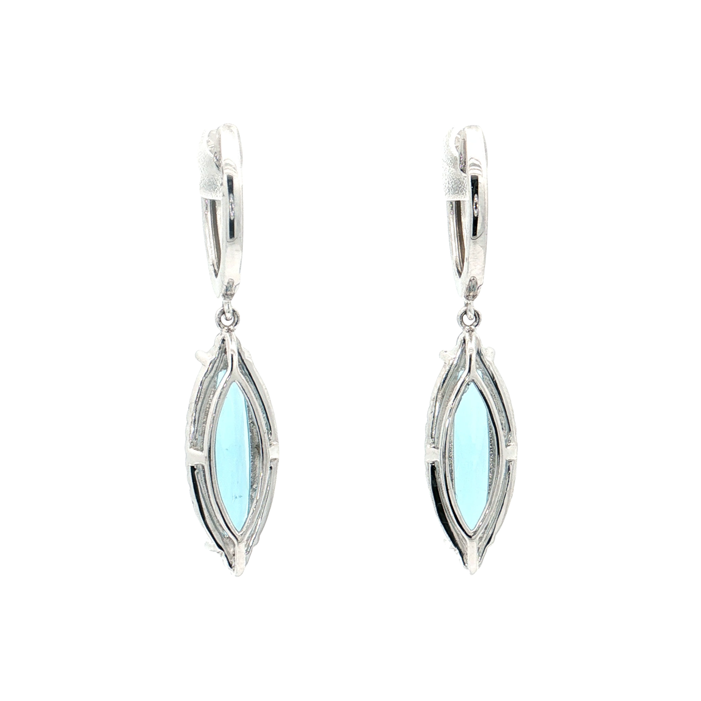 White Gold Topaz & Diamond Earrings