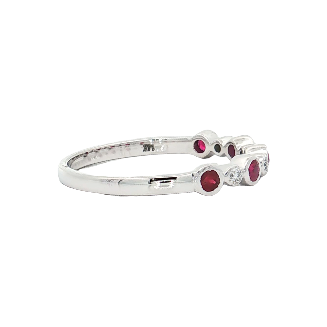 White Gold Ruby & Diamond Band