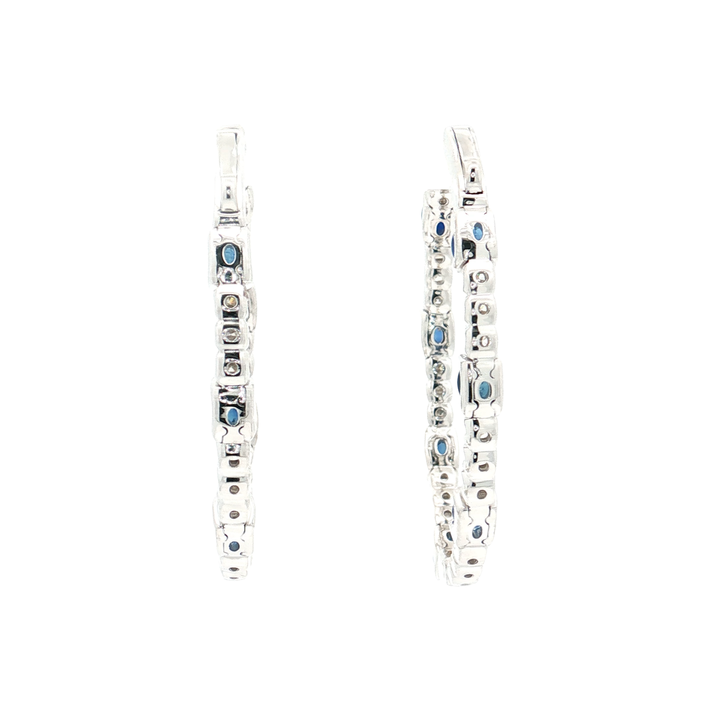 White Gold Sapphire & Diamond Earrings