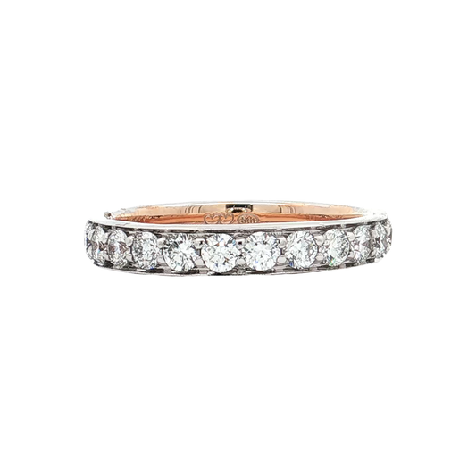 White & Rose Gold Diamond Eternity Band