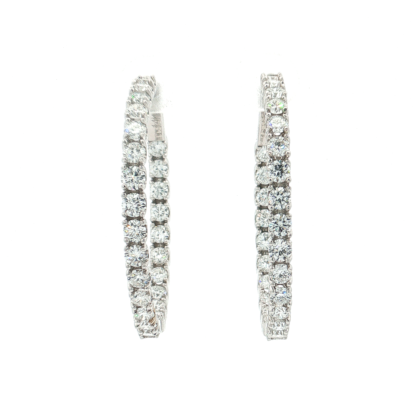 White Gold Lab-Diamond Hoops