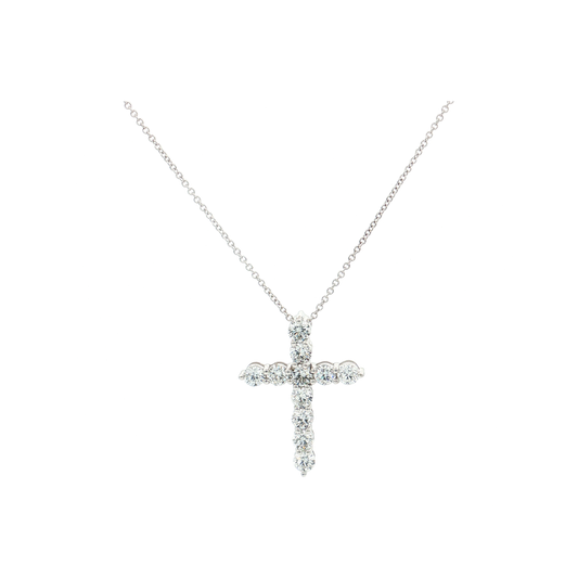 White Gold Lab-Diamond Cross