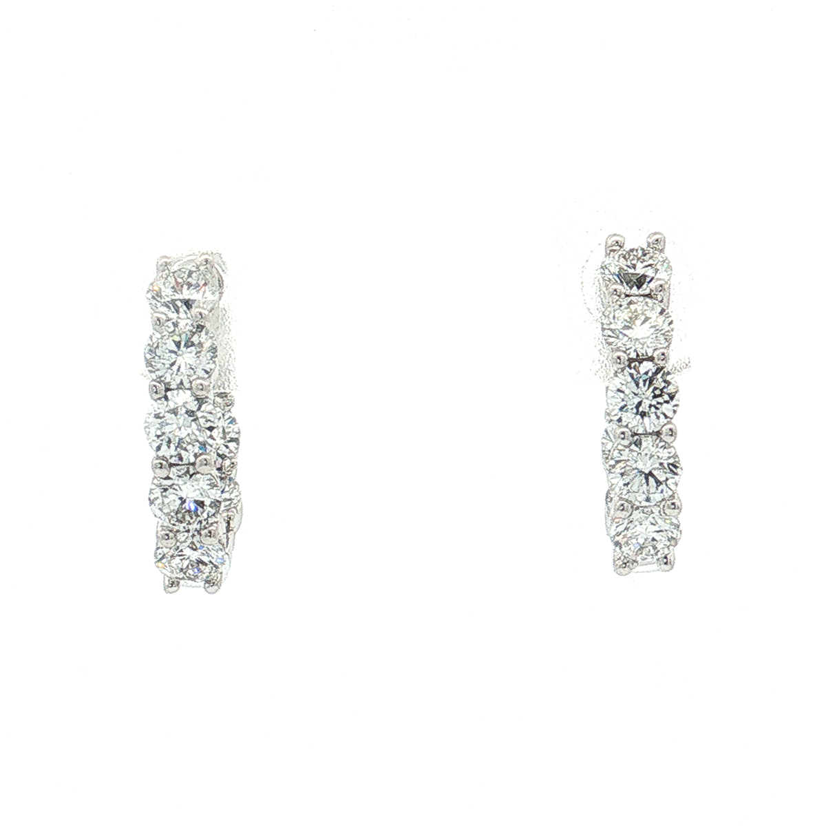 White Gold Lab-Diamond Hoop Earrings