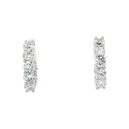 White Gold Lab-Diamond Hoop Earrings