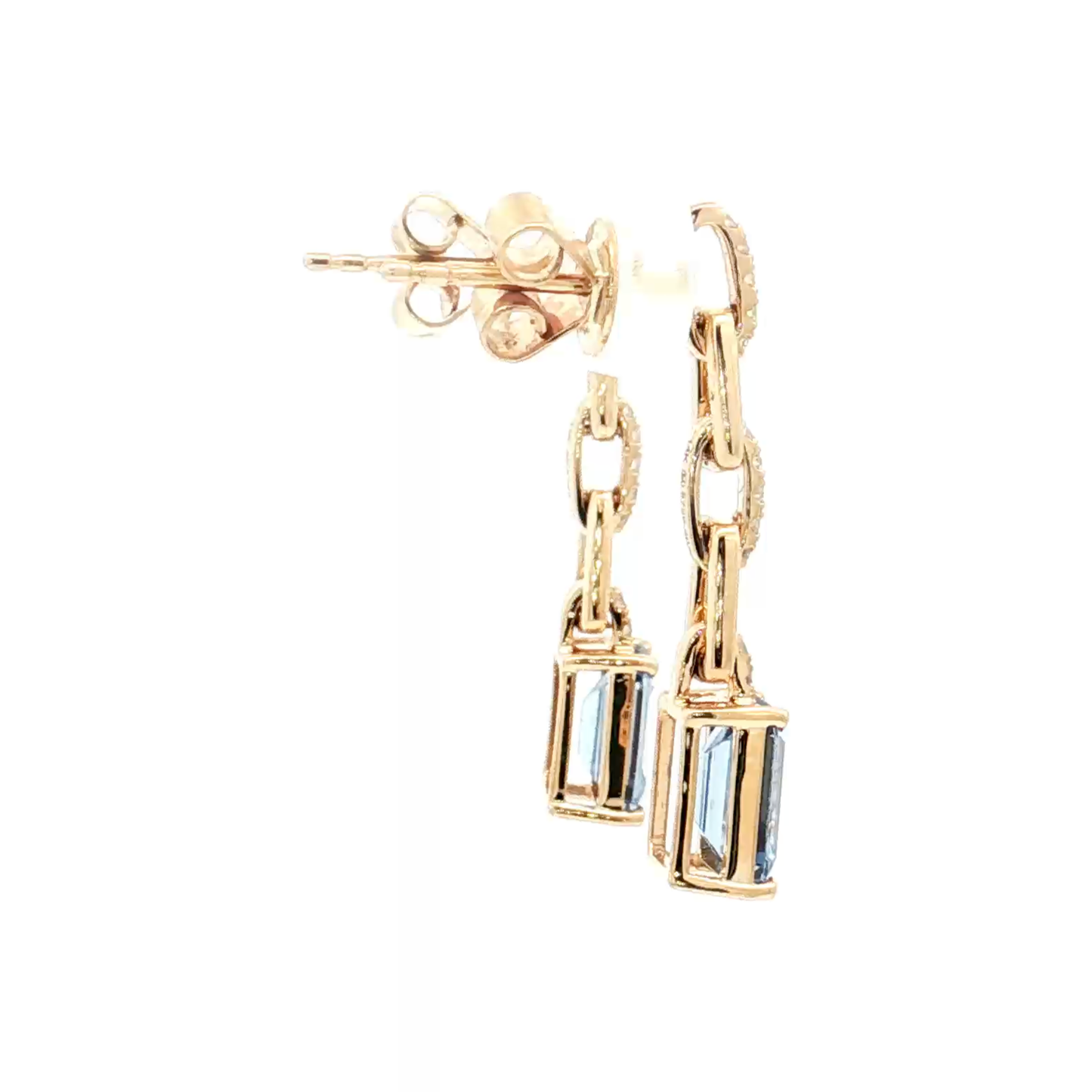 Yellow Gold Sapphire & Diamond Earrings