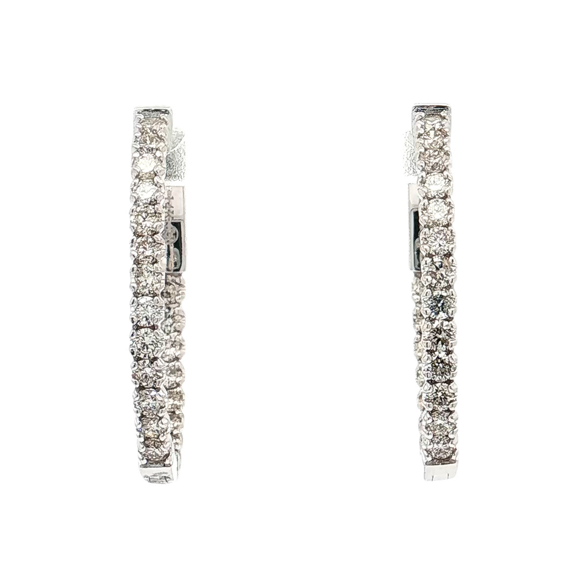 White Gold Diamond Hoops