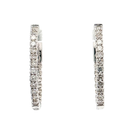 White Gold Diamond Hoops