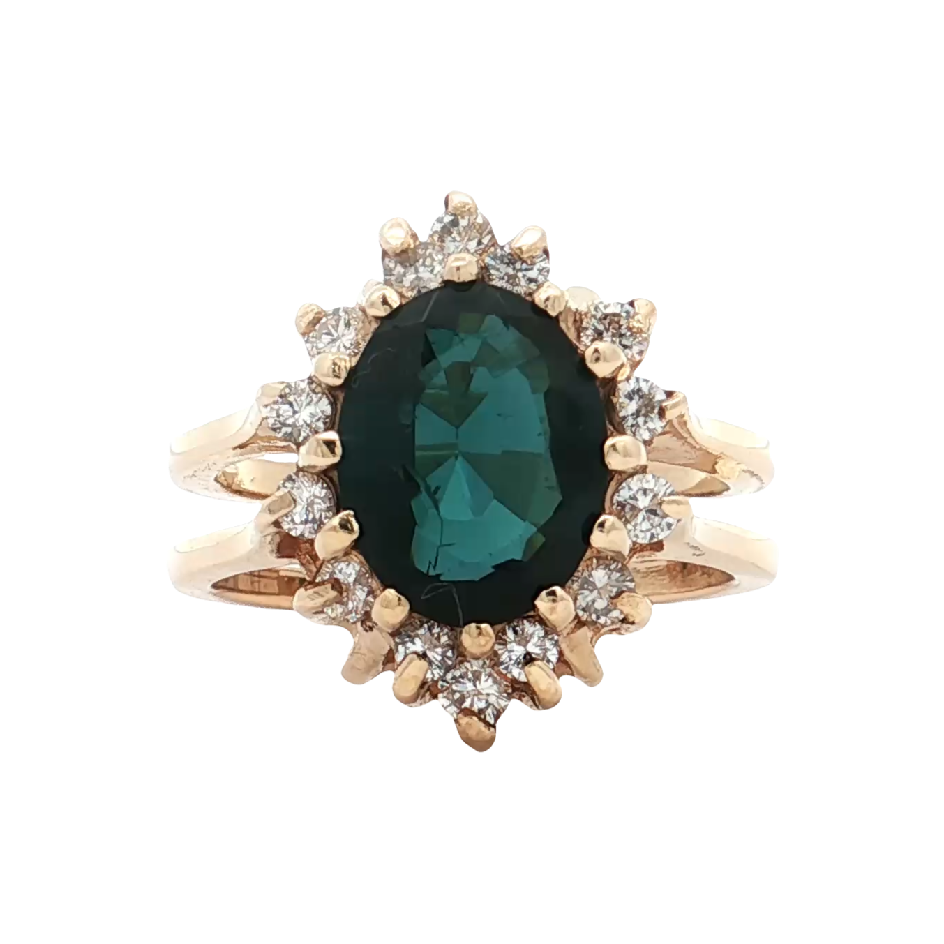 Yellow Gold Tourmaline & Diamond Ring