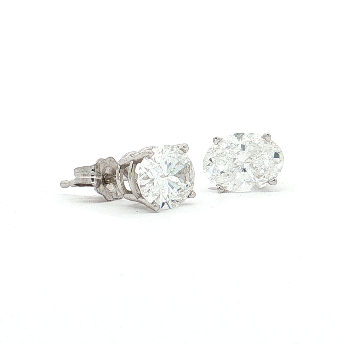 White Gold Oval Lab-Diamond Studs